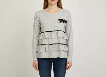 sweter piórkowy na drutach: King, Bluzka damska, rozmiar S — 8