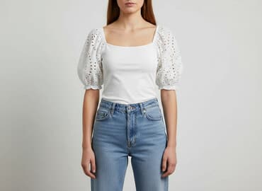 biale bluzki z bufiastymi rekawami: Beloved, Bluzka damska, rozmiar S — 7
