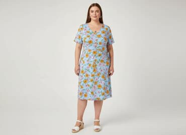 sukienka na chrzest dla mamy plus size: Tu, Sukienka damska, rozmiar 5XL — 7