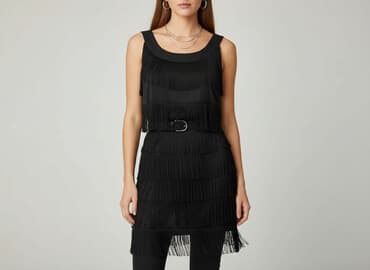 sukienka fransa: Sukienka damska, rozmiar S — 1