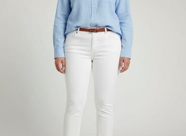 biale szerokie jeansy: Sinsay, Jeansy damskie, rozmiar 2XL — 6