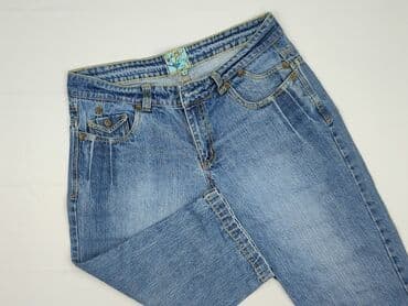jeansy cropped damskie: Spodnie 3/4 damskie, rozmiar L — 1