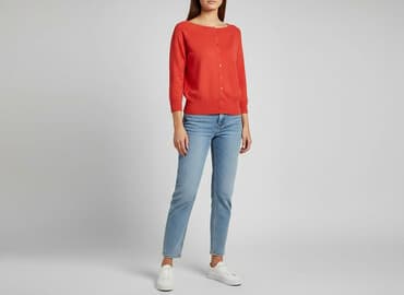 czerwona bluza bershka: Bershka, Kardigan damski, rozmiar L — 7