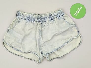 krótkie spodenki na szerokie biodra: Denim, Szorty damskie, rozmiar S — 2