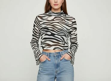 siateczkowy t shirty: Top damski, rozmiar S — 1