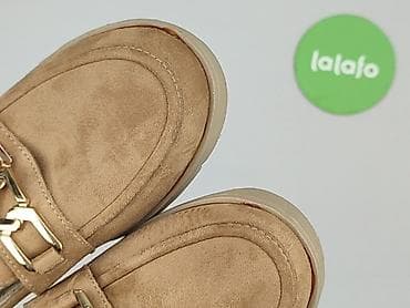 buty m: Damskie mokasyny na platformie - Rozmiar: 39 - Kolor: beż/karmel - — 4
