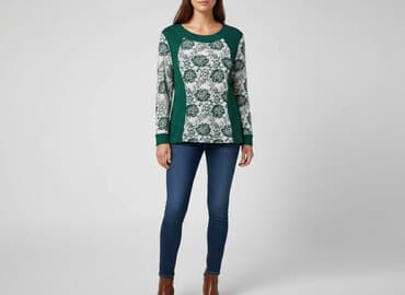 bluzka w paski zielone: Bluzka damska, rozmiar M — 1