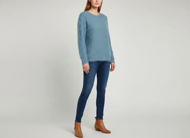 sweter piórkowy na drutach: Up FASHION, Sweter damski, rozmiar L — 6