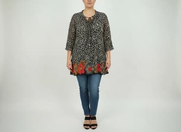 czarne bluzki dekolt v: Sukienka damska, rozmiar XL — 6