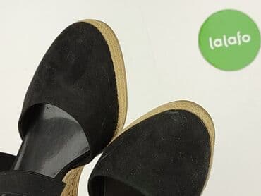 sandały na koturnie z pomponami: Sandały damskie, rozmiar 40 — 5