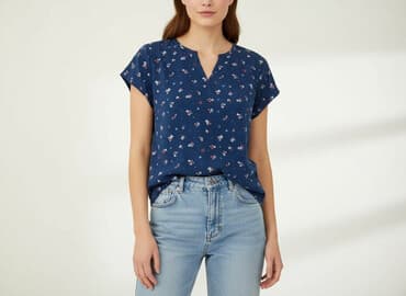 granatowe bluzki: Bluzka damska, rozmiar L — 5