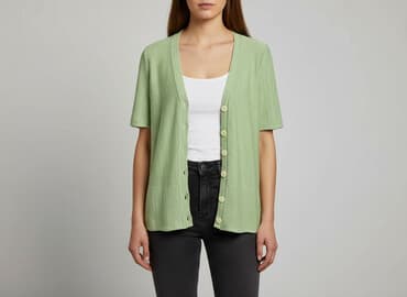 sweter z krótkim rękawem męski: Kardigan damski, rozmiar S — 6