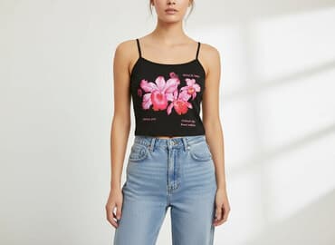 shein czarne bluzki: Shein, Top damski, rozmiar S — 7