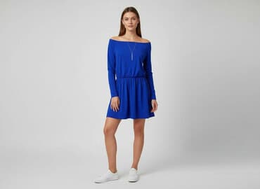niebieska sukienka z długim rękawem: Women`s dress, size S — 1