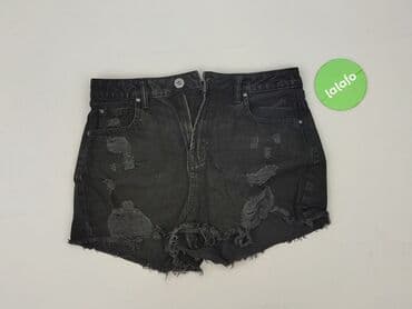 czarne krótkie spodenki z dziurami: Boohoo, Szorty damskie, rozmiar M — 3