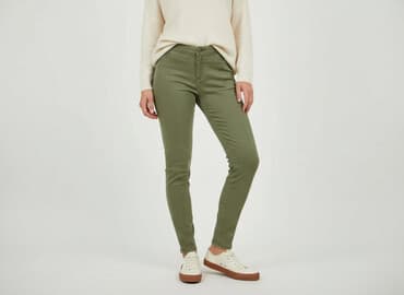 legginsy oliwkowe: Jeansy damskie, rozmiar S — 5