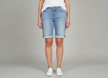 spodenki jeansowe z wysokim stanem pull and bear: Szorty damskie, rozmiar XL — 7