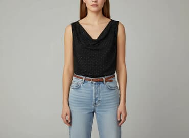 czarne bluzki z przezroczystymi rękawami: Bluzka damska, rozmiar S — 1