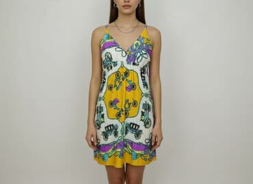 sukienka w kolorowe paski: Sukienka damska, rozmiar S — 1