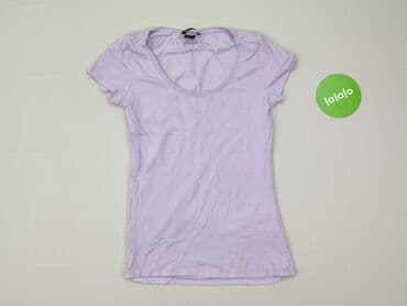 fioletowa koszulka h m: H&M Basic, T-shirt damski, rozmiar XS — 2