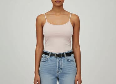 cieliste podkoszulki damskie: H&M, Top damski, rozmiar L — 6