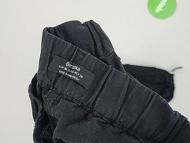 czarne cargo pull and bear: Bershka, Spodnie cargo damskie, rozmiar S — 5