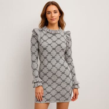 sweter z koronką na dole: Sukienka damska, rozmiar S — 1