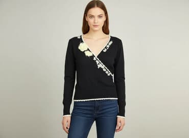 sweter z transparentnymi rękawami: Kardigan damski, rozmiar L — 7