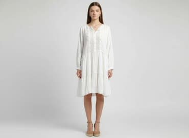 sukienka koronkowa biała boho: Pieces, Sukienka damska, rozmiar L — 7