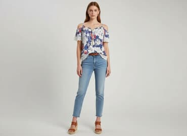bluzki hiszpanki w kwiaty: Bluzka damska, rozmiar M — 5