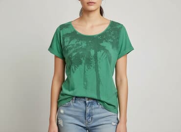 dark gren t shirty: T-shirt damski, rozmiar M — 1