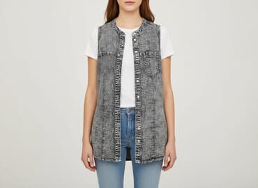 kamizelka jeansowa damska długa: Denim Co, Kamizelka damska, rozmiar S — 6