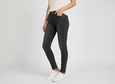 dżinsy czarne: Skinny, Jeansy damskie, rozmiar L — 7