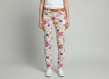 dżinsy w róże: Denim Co, Jeansy damskie, rozmiar XS — 1