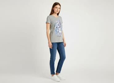 koszulka z żabą cropp: Cropp, T-shirt damski, rozmiar L — 7