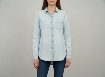 koszula niebieska hm: Denim Co, Koszula damska, rozmiar L — 6