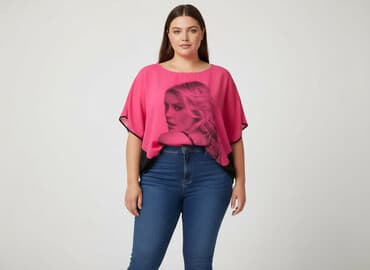 bluzki nietoperz plus size: Bluzka damska, rozmiar 6XL — 6