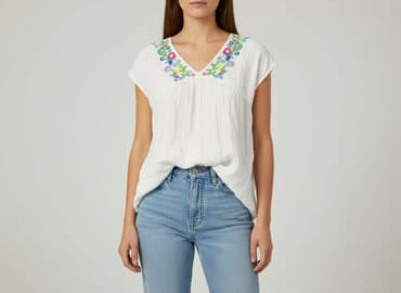 bluzki ludowe biale: Bluzka damska, rozmiar L — 5