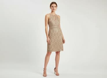 złota sukienki midi: Sukienka damska, rozmiar S — 1