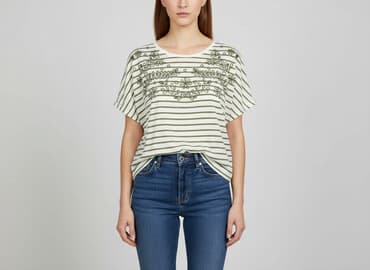 koszulki damskie z haftem: ONLY, T-shirt damski, rozmiar M — 6