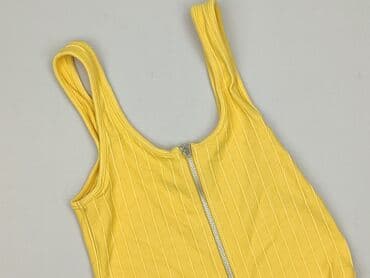 bluzka żółta w czarne paski: Bershka, Top damski, rozmiar M — 1