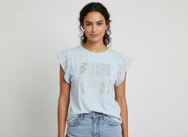 koszula z krótkim rękawem damska: Жіноча блуза, розмір S — 1