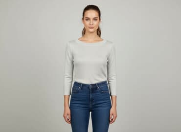 szara bluzka damska: Bluzka damska, rozmiar S — 5