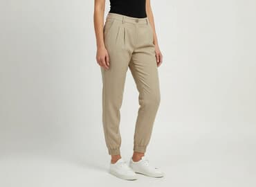joggery beżowe damskie: Parisian Collection, Spodnie damskie, rozmiar M — 7
