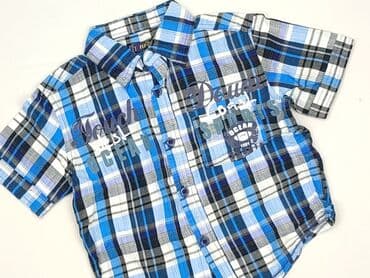 Kids' Clothes: Shirt 2-3 years, condition - Perfect, pattern - Cell, color - Blue — 1