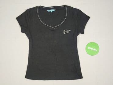 czarne t shirty w serek damskie: Nice, T-shirt damski, rozmiar M — 2