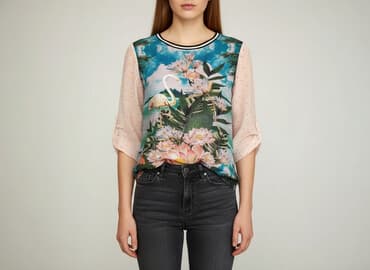 koszulka z flamingiem: Scotch & Soda, Bluzka damska, rozmiar L — 6