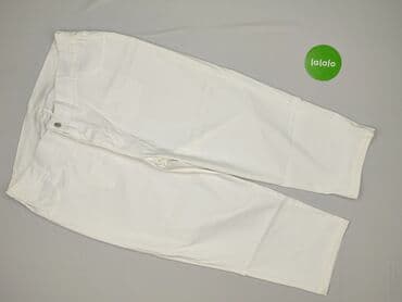 biale szerokie jeansy: Spodnie materiałowe damskie, rozmiar 3XL — 2