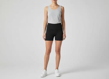 dopasowane szorty damskie z wysokim stanem: Szorty damskie, rozmiar L — 1