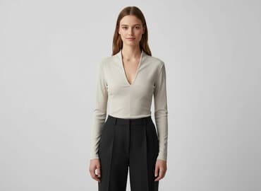 szara bluzka h m: H&M, Bluzka damska, rozmiar S — 6